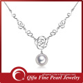 Wholesale 18K White Gold Diamond Cultured Freshwater Pearl Necklace